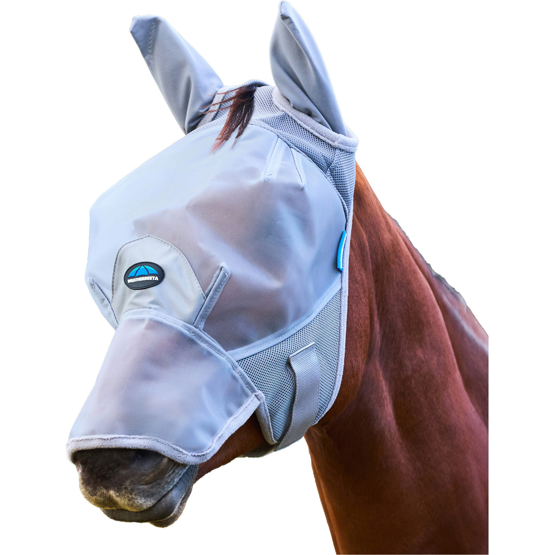 2026 WeatherBeeta Comfitec Fine Mesh Fly Mask With Ears & Nose 1029734012 - Grey
